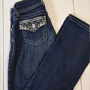⚠️Wallflower Dark Blue Boot Cut Jeans with Embellished Pocket